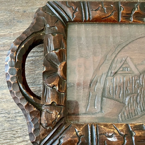 Carved Wooden Serving Tray Mexico - Picture 4 of 11